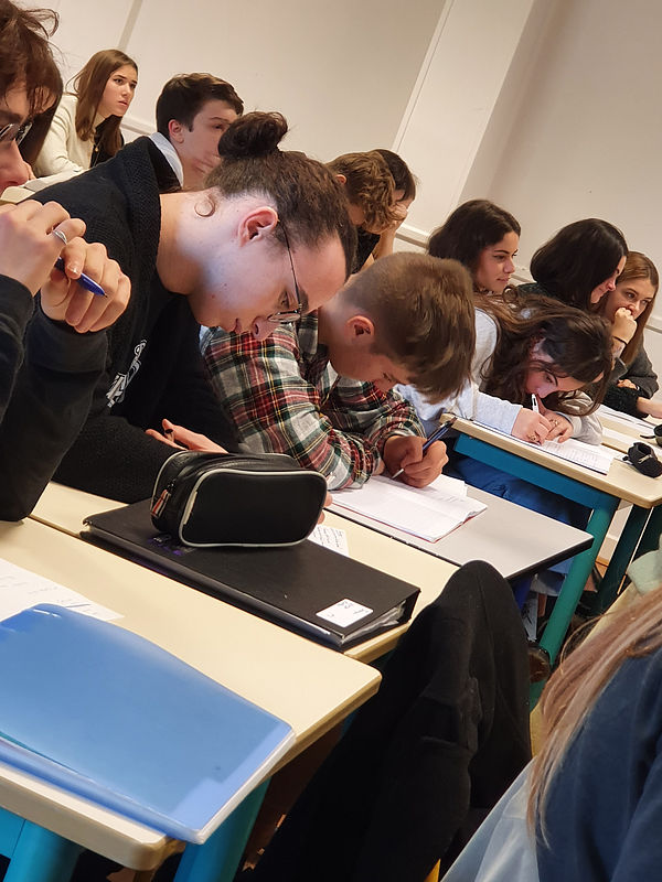 Laura Fusco et les élèves du Lycée Chopin de Nancy