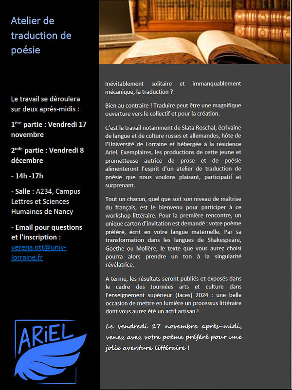 Flyer atelier traduction ST